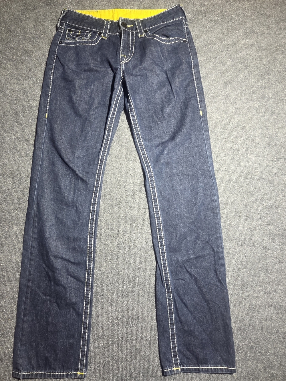 True Religion Men's Ricky Relaxed Straight Big T Jeans Blue Size 29x32